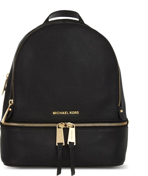 michael kors black leather backpack